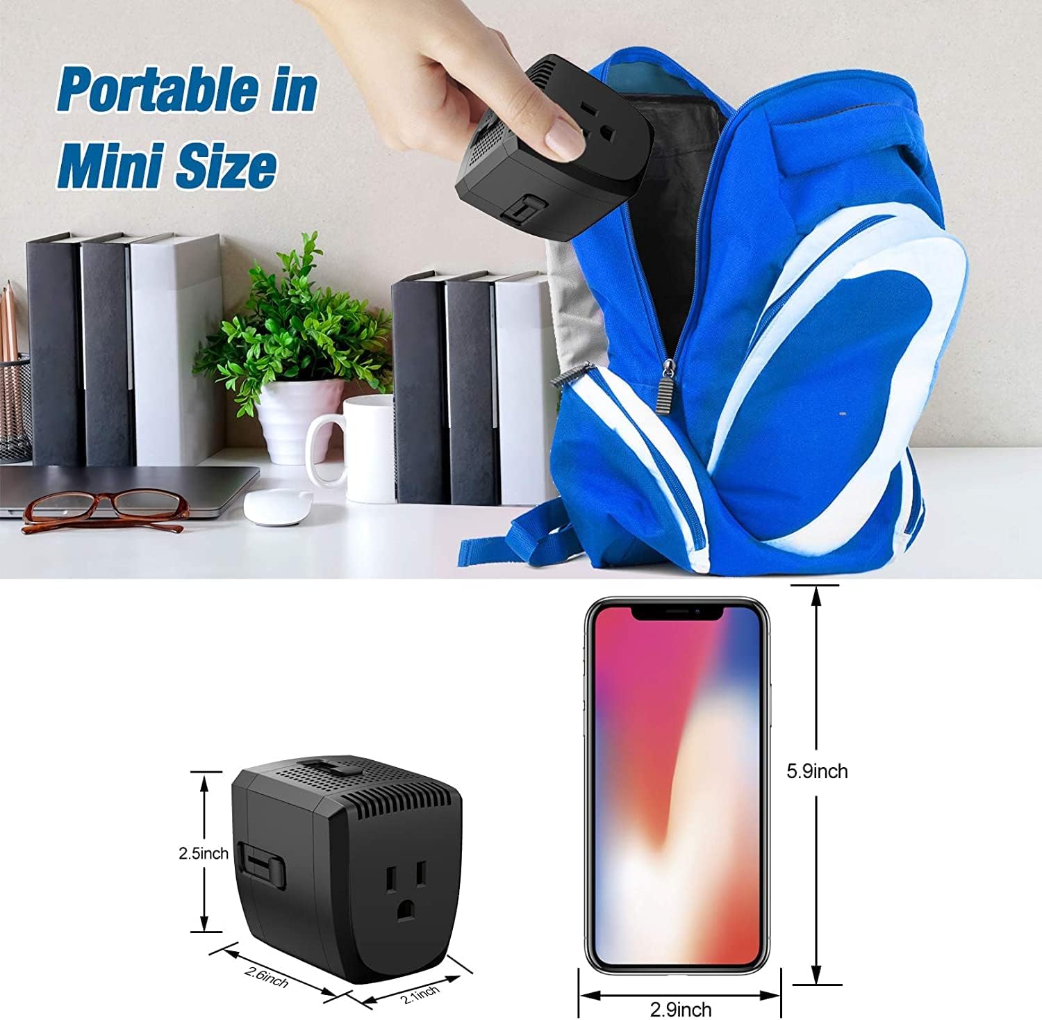 2000W Voltage Converter Adapter US to Europe, UK, Australia, Italy, Spain, Asia Over 150 Countries - Converter Step Down 220V to 110V for Hair Dryer Used Only, Adapter Mode for Cell Phone Laptop - Image 6