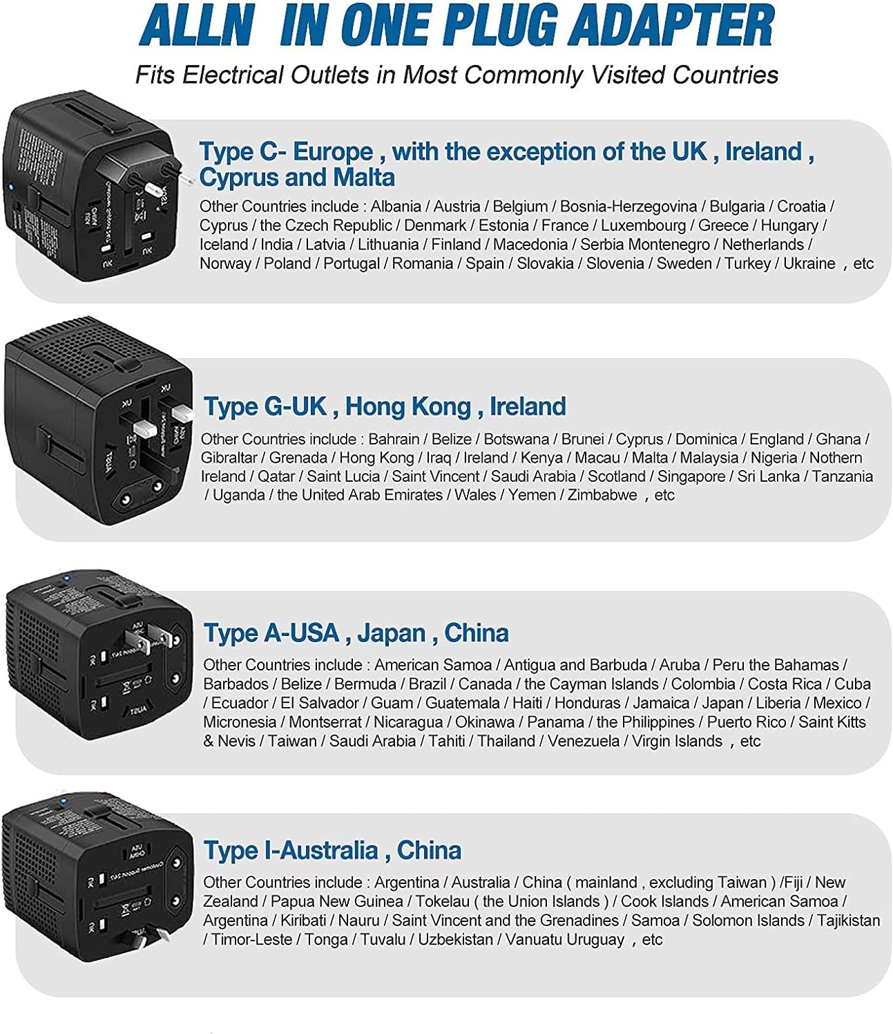 2000W Voltage Converter Adapter US to Europe, UK, Australia, Italy, Spain, Asia Over 150 Countries - Converter Step Down 220V to 110V for Hair Dryer Used Only, Adapter Mode for Cell Phone Laptop - Image 7