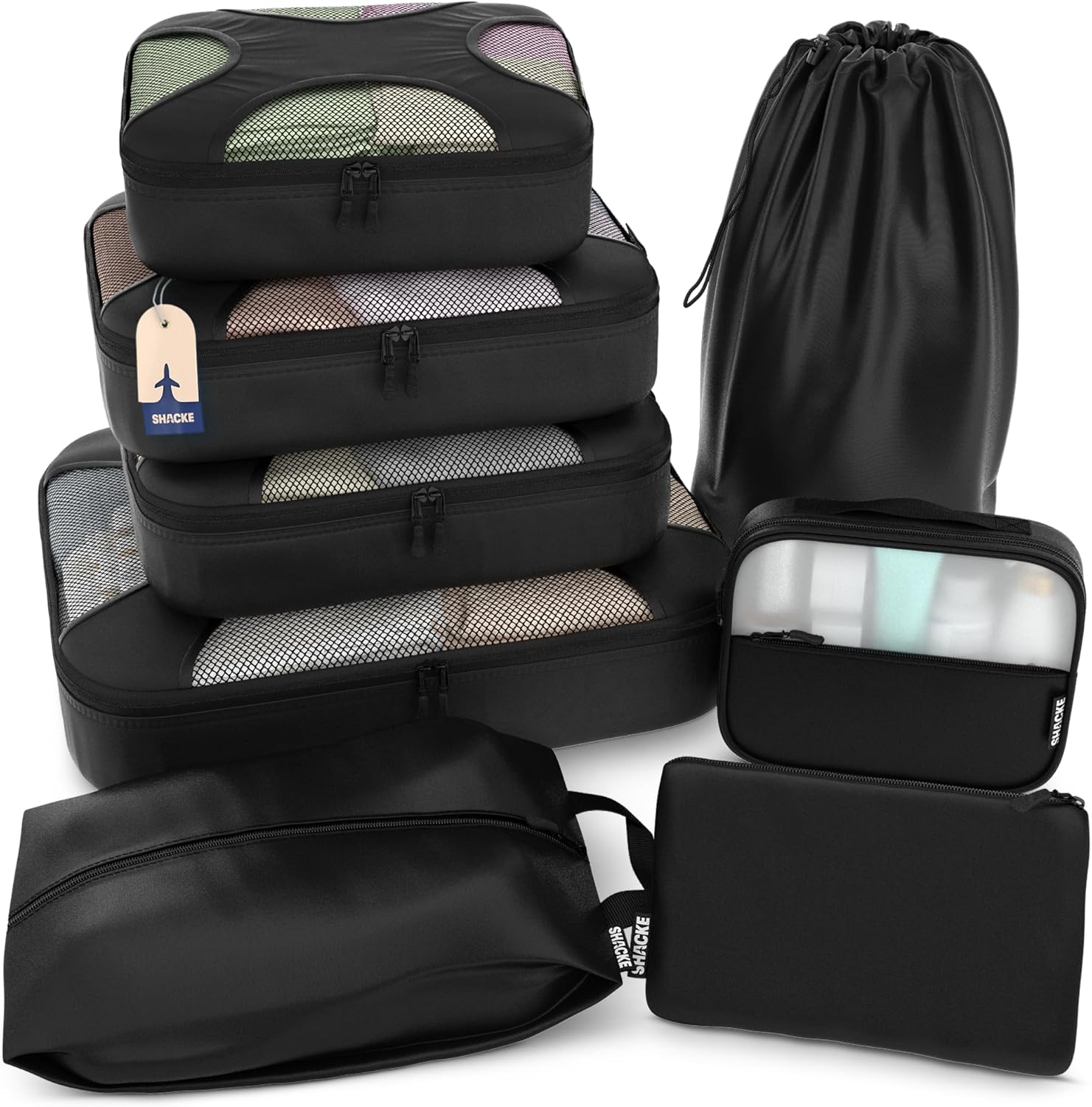 5 Set/8 Set Packing Cubes - Travel Organizers with Laundry Bag