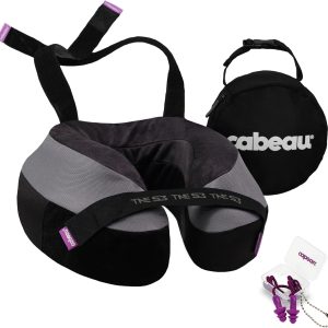 Cabeau The Neck's Evolution, TNE S3 Travel Neck Pillow Memory Foam Airplane Pillow - Neck Pillow with Attachment Straps - 360-Degree Support for Travel, Home, Office, and Gaming - (Berlin Grey)