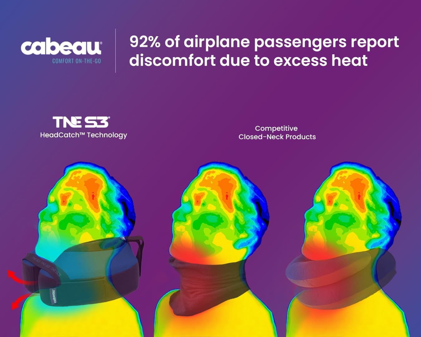 Cabeau The Neck's Evolution, TNE S3 Travel Neck Pillow Memory Foam Airplane Pillow - Neck Pillow with Attachment Straps - 360-Degree Support for Travel, Home, Office, and Gaming - (Berlin Grey) - Image 2