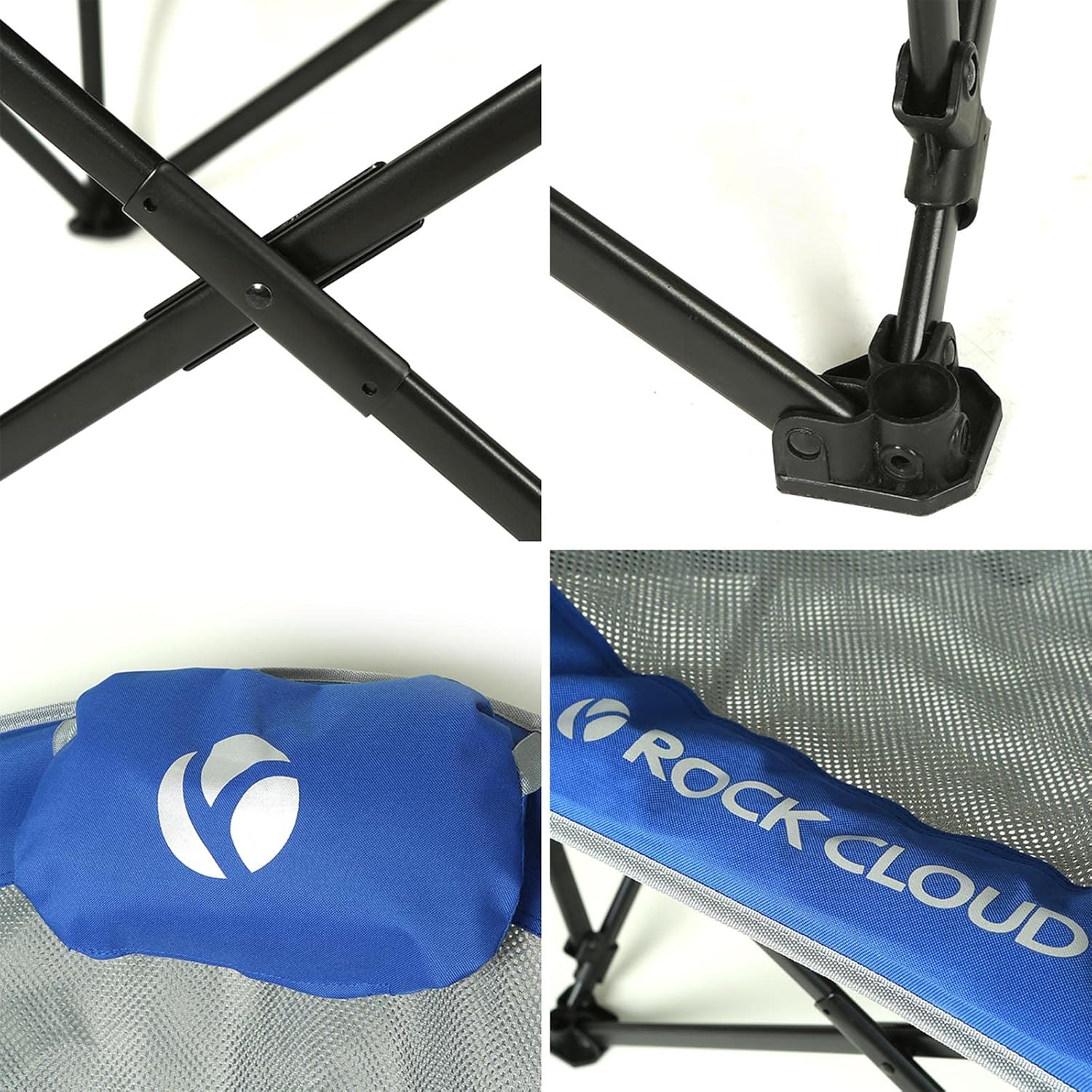 ROCK CLOUD Folding Camping Chair Oversized Padded Moon Chairs Outdoor for Camp Lawn Hiking Fishing Sports, Blue - Image 5