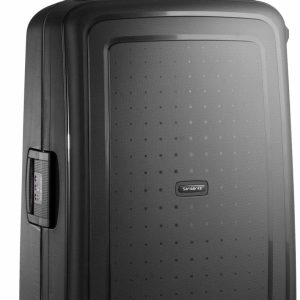 S'Cure Hardside Luggage with Spinner Wheels, Black, Checked-Large 28-Inch