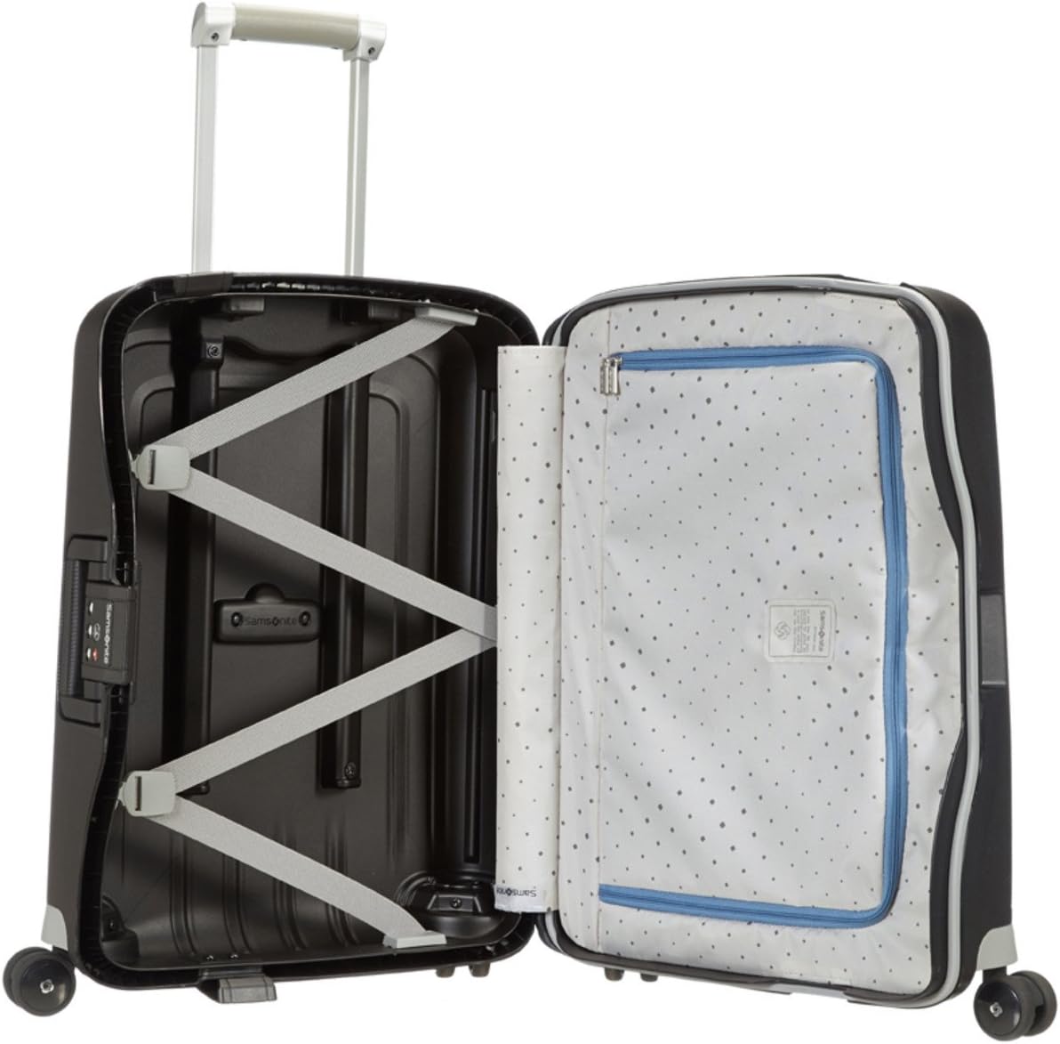 S'Cure Hardside Luggage with Spinner Wheels, Black, Checked-Large 28-Inch - Image 4