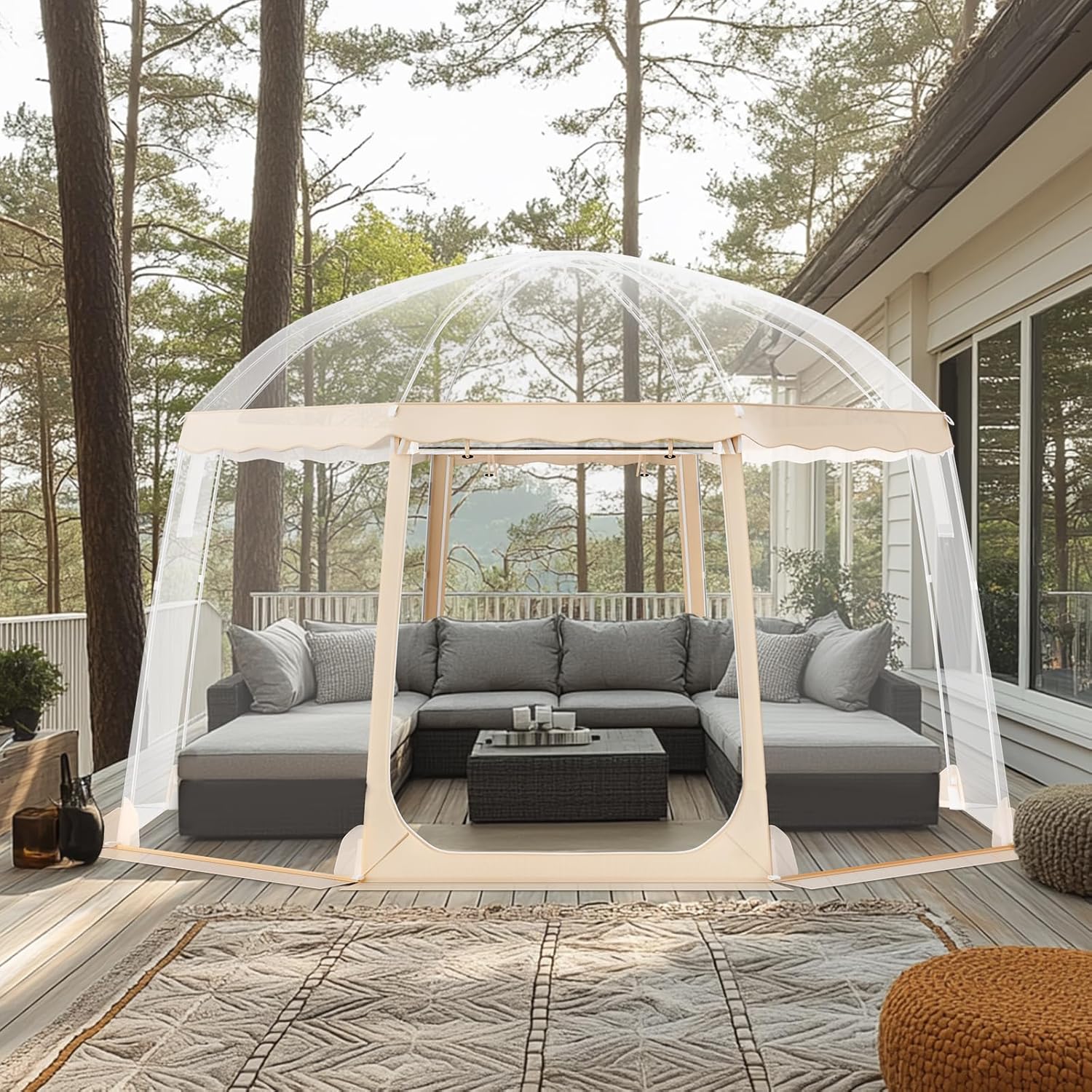 VEVOR Upgraded Pop up Bubble Tent for 8-10 People - Need Simple Assembly - 12x12ft Outdoor Clear Bubble Tent Dome, Weatherproof Clear Tent Shelter for Soccer, Football, Softball, Events, and Parades